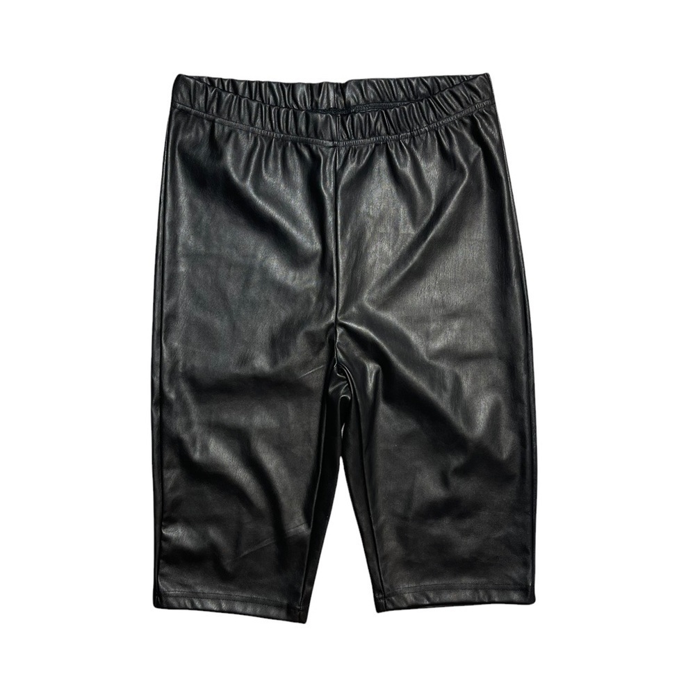 Noisy May Black Faux Leather Bike Shorts Medium
